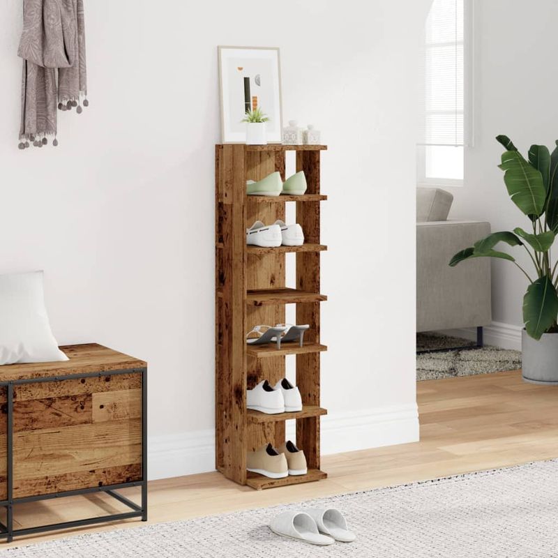 Casa si Gradina - Mobilier - Organizare si depozitare - Organizator incaltaminte - Pantofar, lemn vechi, 28x27x102 cm, lemn prelucrat - Infinity.ro