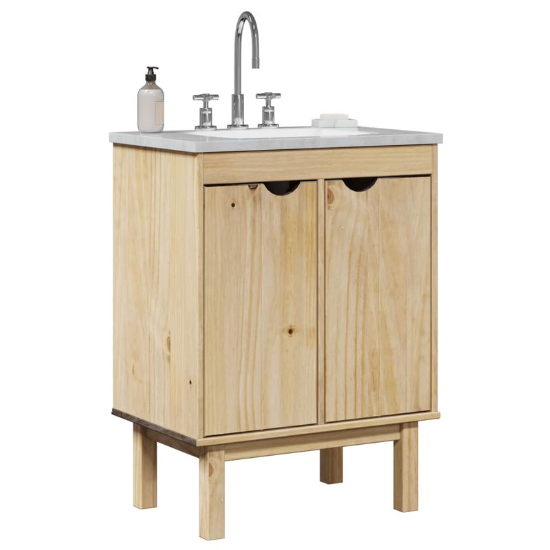 Casa si Gradina - Mobilier - Mobilier baie - Comode baie - Comoda pentru chiuveta de baie „OTTA” 59x40x80 cm lemn masiv pin - Infinity.ro