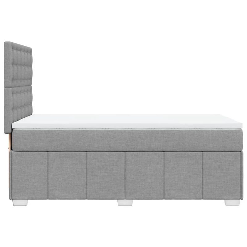 Casa si Gradina - Mobilier - Paturi si accesorii - Paturi - Pat box spring cu saltea, gri deschis, 90x200 cm, textil - Infinity.ro