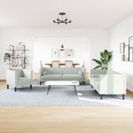 Casa si Gradina - Mobilier - Seturi de mobilier - Seturi living - Set canapele Chesterfield cu perne rulou, 3 piese, catifea, gri deschis - Infinity.ro