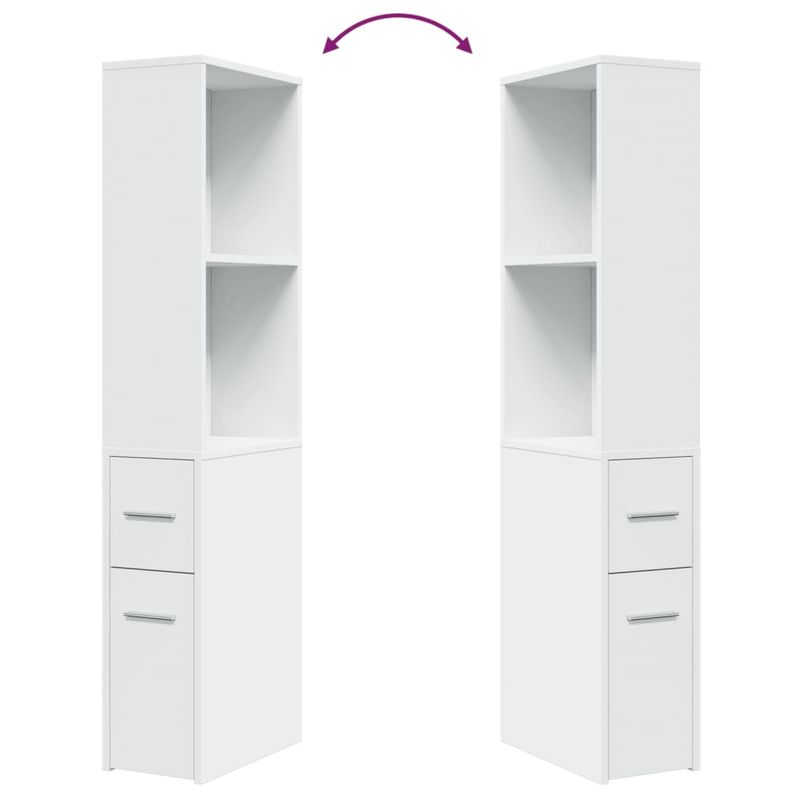 Casa si Gradina - Mobilier - Dulapuri si sifoniere - Dulapuri - Dulap de baie ingust cu roti, alb, lemn prelucrat - Infinity.ro