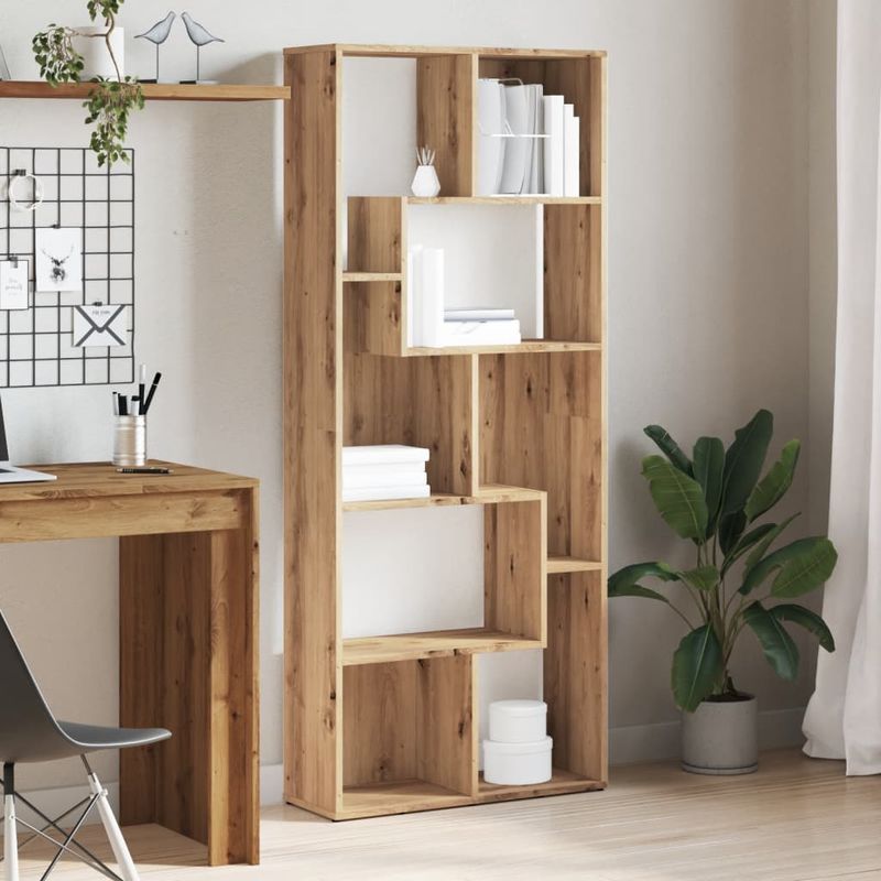 Casa si Gradina - Mobilier - Biblioteci si rafturi - Biblioteci - Biblioteca, stejar artizanal, 67x24x161 cm, lemn prelucrat - Infinity.ro