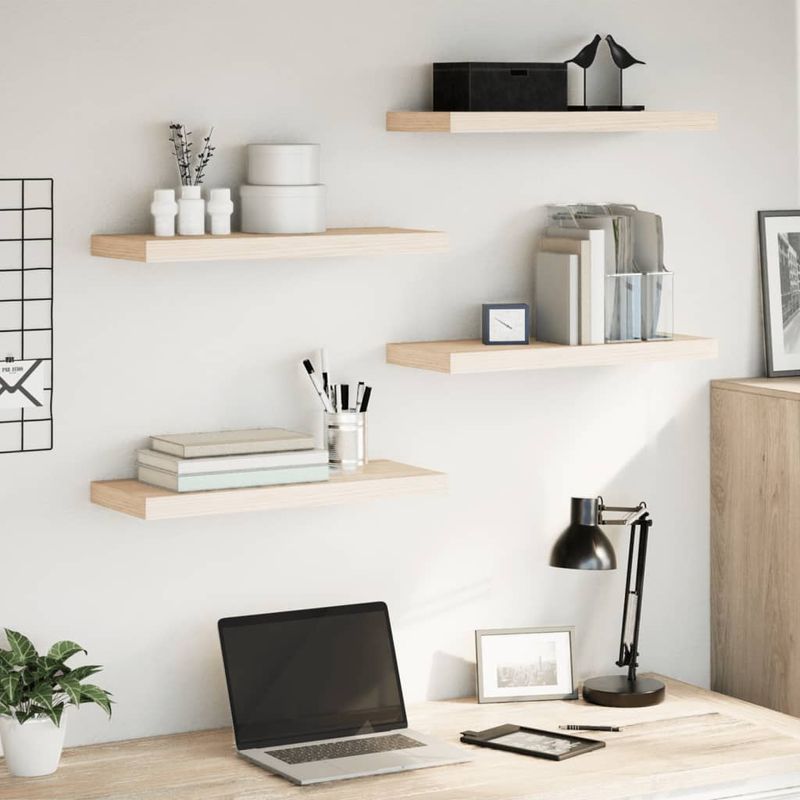 Casa si Gradina - Mobilier - Biblioteci si rafturi - Rafturi - Rafturi plutitoare, 4 buc., 60x23,5x4 cm, lemn prelucrat - Infinity.ro