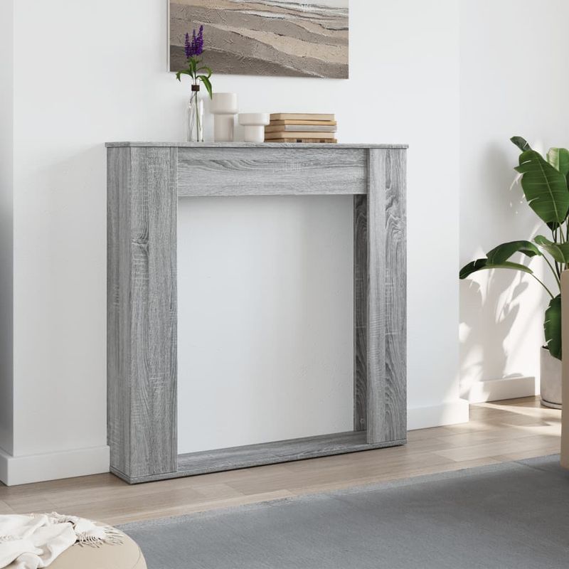 Casa si Gradina - Termice - Sobe, Seminee si accesorii - Accesorii seminee si sobe - Masca de semineu, sonoma gri, 100x20x100 cm, lemn prelucrat - Infinity.ro
