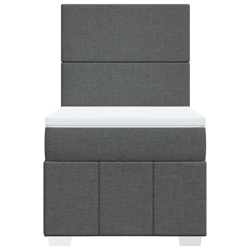 Casa si Gradina - Mobilier - Paturi si accesorii - Paturi - Pat box spring cu saltea, gri inchis, 100x200 cm, textil - Infinity.ro