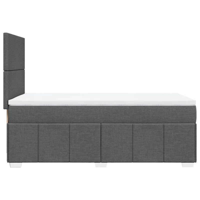 Casa si Gradina - Mobilier - Paturi si accesorii - Paturi - Pat box spring cu saltea, gri inchis, 100x200 cm, textil - Infinity.ro
