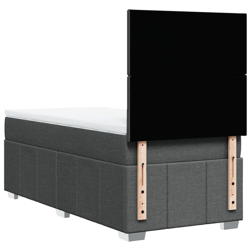Casa si Gradina - Mobilier - Paturi si accesorii - Paturi - Pat box spring cu saltea, gri inchis, 100x200 cm, textil - Infinity.ro