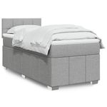Casa si Gradina - Mobilier - Paturi si accesorii - Paturi - Pat box spring cu saltea, gri deschis, 90x190 cm, textil - Infinity.ro