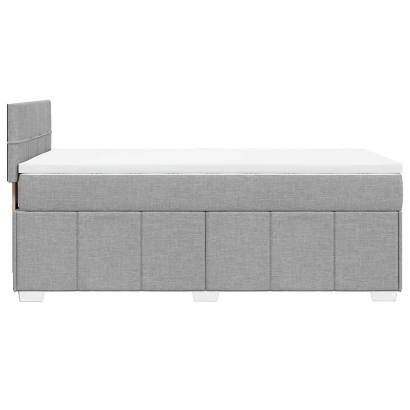 Casa si Gradina - Mobilier - Paturi si accesorii - Paturi - Pat box spring cu saltea, gri deschis, 90x190 cm, textil - Infinity.ro