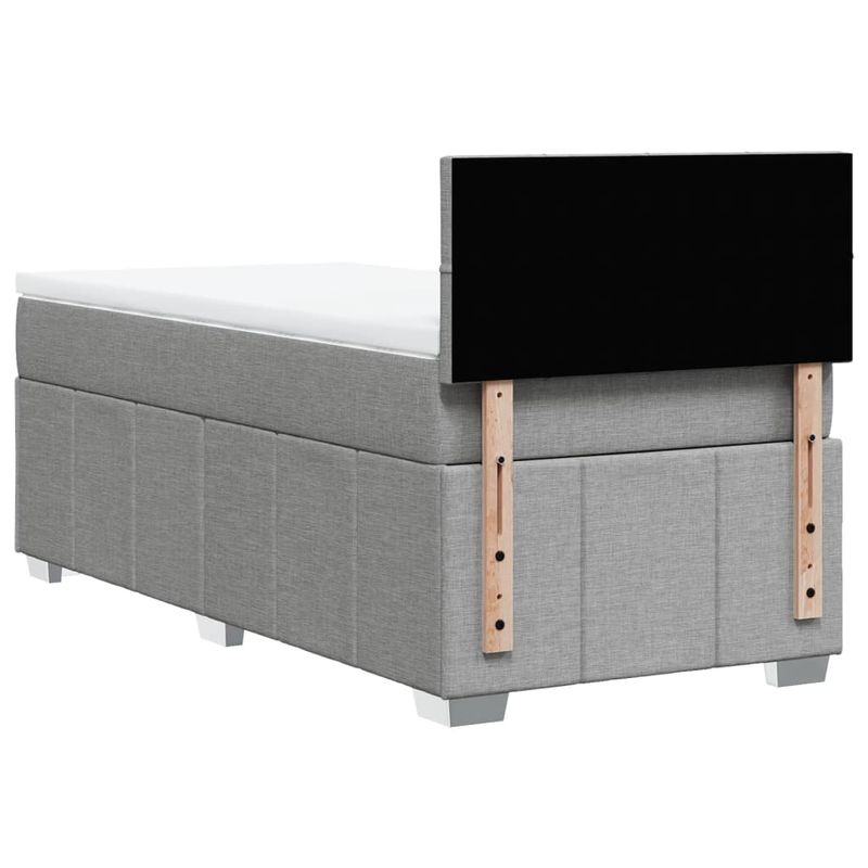 Casa si Gradina - Mobilier - Paturi si accesorii - Paturi - Pat box spring cu saltea, gri deschis, 90x190 cm, textil - Infinity.ro
