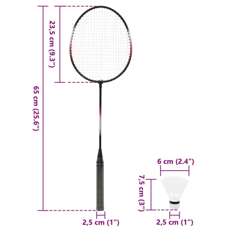 Sport si Outdoor - Sporturi cu paleta - Badminton - Rachete si fluturasi badminton - Set badminton 2 rachete/plasa/cutie de depozitare 292x30x152 cm - Infinity.ro