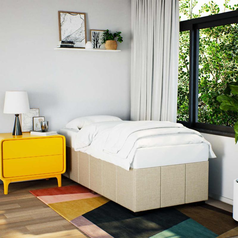Casa si Gradina - Mobilier - Paturi si accesorii - Paturi - Cadru de pat, crem, 90 x 200 cm, material textil - Infinity.ro