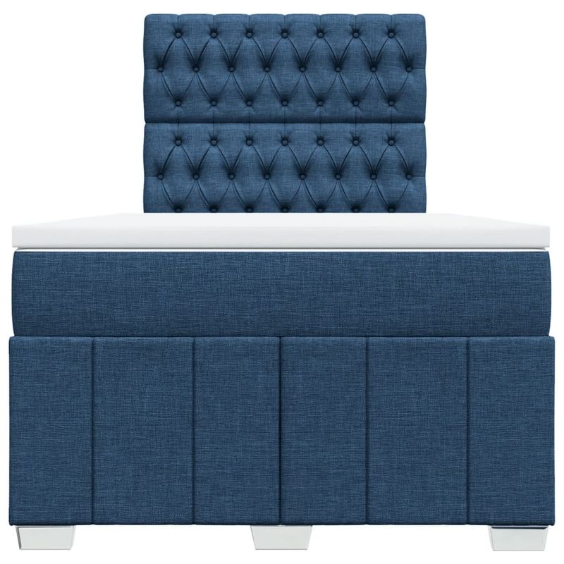 Casa si Gradina - Mobilier - Paturi si accesorii - Paturi - Pat box spring cu saltea, albastru, 120x190 cm, material textil - Infinity.ro