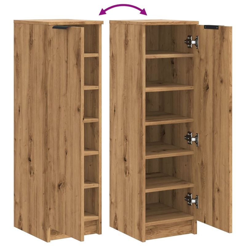 Casa si Gradina - Mobilier - Dulapuri si sifoniere - Dulapuri pantofi - Pantofar, stejar artizanal, 29,5x35x100,5 cm lemn prelucrat - Infinity.ro