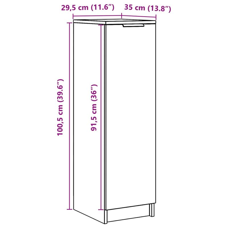 Casa si Gradina - Mobilier - Dulapuri si sifoniere - Dulapuri pantofi - Pantofar, stejar artizanal, 29,5x35x100,5 cm lemn prelucrat - Infinity.ro