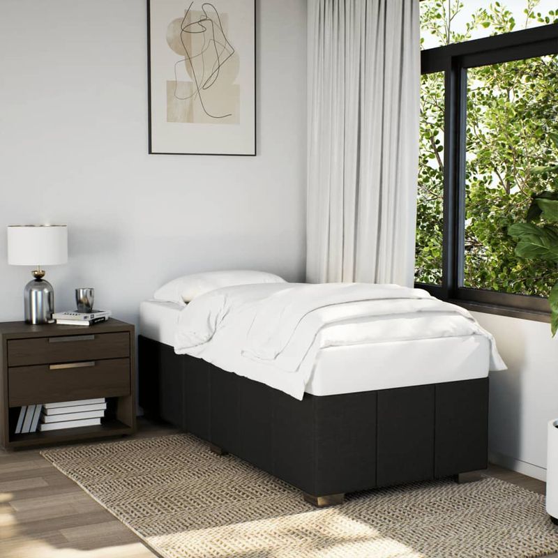 Casa si Gradina - Mobilier - Paturi si accesorii - Paturi - Cadru de pat, negru, 80x200 cm, material textil - Infinity.ro