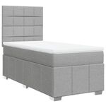 Casa si Gradina - Mobilier - Paturi si accesorii - Paturi - Pat continental cu saltea, gri deschis, 80x200 cm, textil - Infinity.ro
