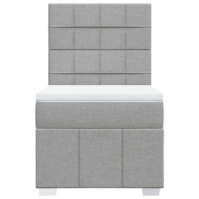 Casa si Gradina - Mobilier - Paturi si accesorii - Paturi - Pat continental cu saltea, gri deschis, 80x200 cm, textil - Infinity.ro