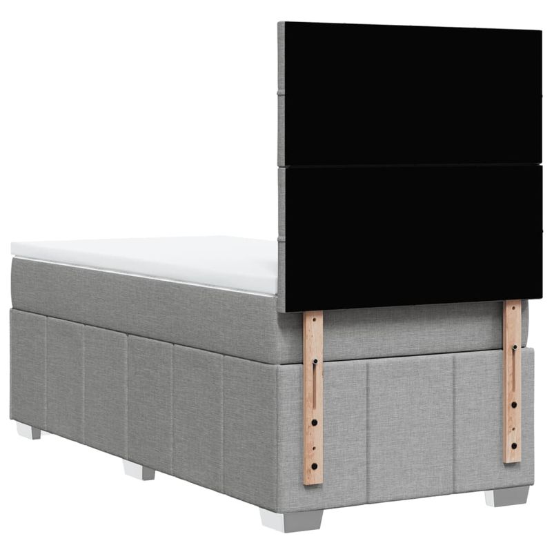 Casa si Gradina - Mobilier - Paturi si accesorii - Paturi - Pat continental cu saltea, gri deschis, 80x200 cm, textil - Infinity.ro