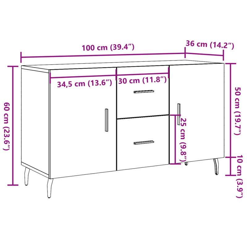 Casa si Gradina - Mobilier - Comode si corpuri - Comode - Dulap, lemn vechi, 100x36x60 cm, lemn prelucrat - Infinity.ro