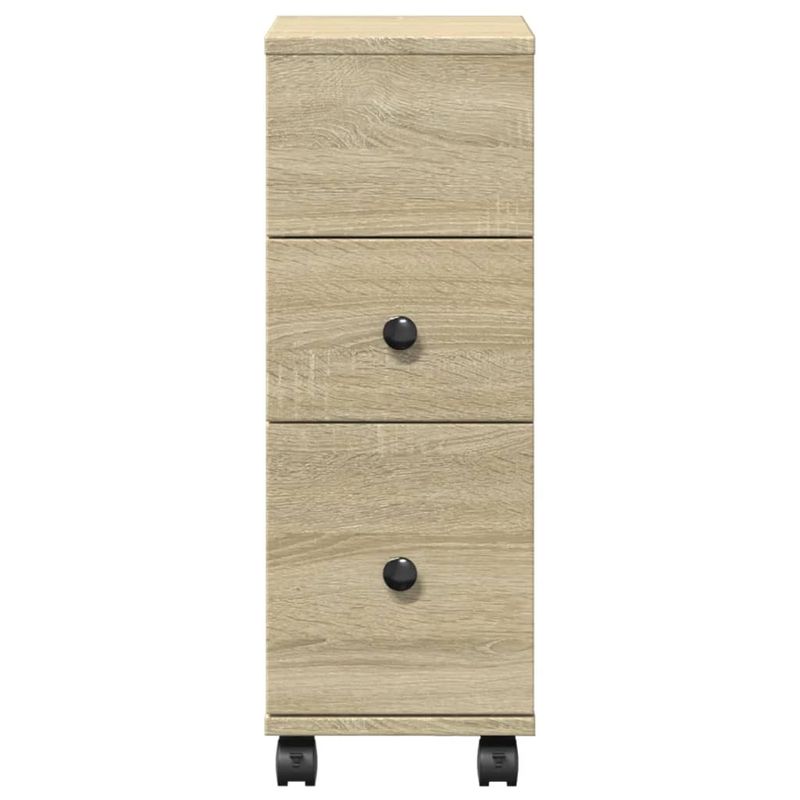 Casa si Gradina - Mobilier - Dulapuri si sifoniere - Dulapuri - Dulap de baie ingust cu roti, stejar sonoma, lemn prelucrat - Infinity.ro