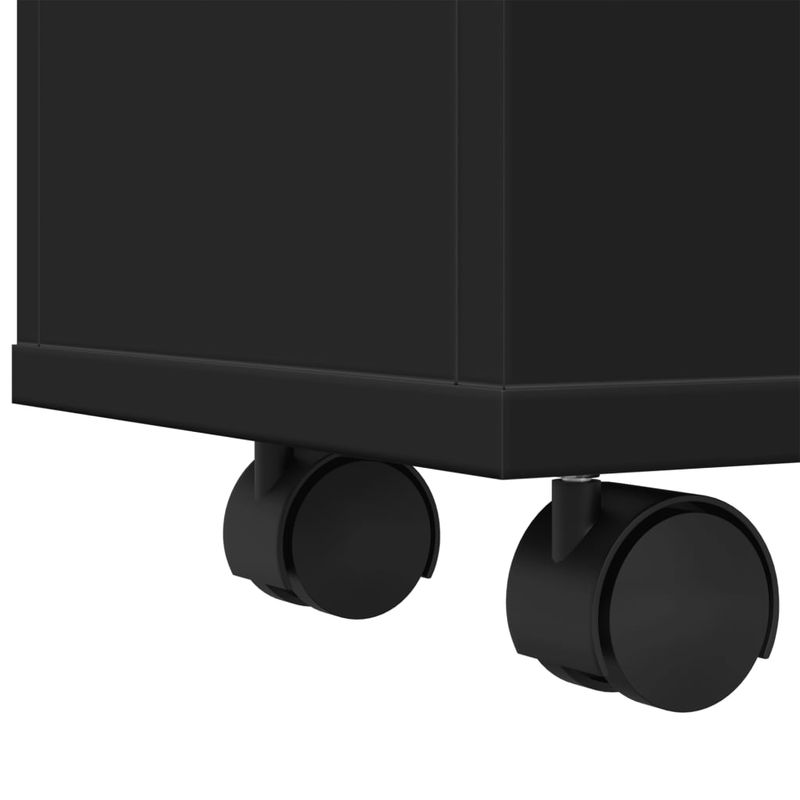 Casa si Gradina - Mobilier - Dulapuri si sifoniere - Dulapuri - Dulap de baie ingust cu roti, negru, lemn prelucrat - Infinity.ro