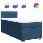 Casa si Gradina - Mobilier - Paturi si accesorii - Paturi - Pat box spring cu saltea, albastru, 100x200 cm, textil - Infinity.ro