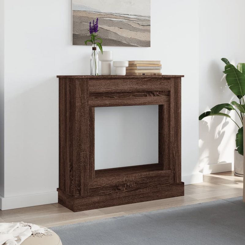 Casa si Gradina - Termice - Sobe, Seminee si accesorii - Accesorii seminee si sobe - Masca de semineu, stejar maro, 90x30x90 cm, lemn prelucrat - Infinity.ro
