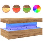 Casa si Gradina - Mobilier - Mese si birouri - Masute de cafea - Masuta de cafea cu lumini LED, stejar artizanal, 90x50x40 cm - Infinity.ro