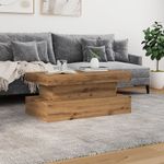 Casa si Gradina - Mobilier - Mese si birouri - Masute de cafea - Masuta de cafea cu lumini LED, stejar artizanal, 90x50x40 cm - Infinity.ro