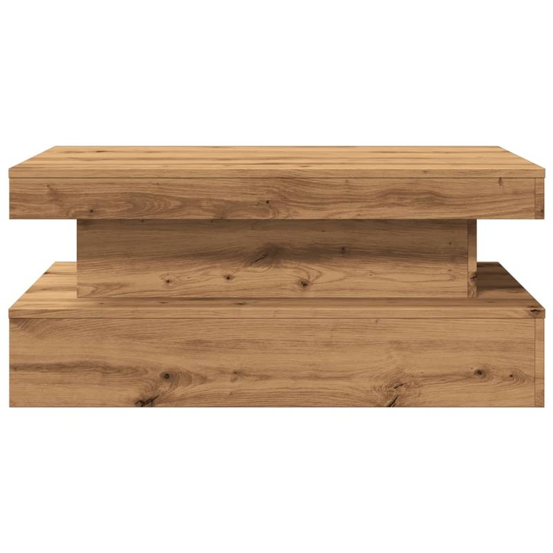 Casa si Gradina - Mobilier - Mese si birouri - Masute de cafea - Masuta de cafea cu lumini LED, stejar artizanal, 90x50x40 cm - Infinity.ro