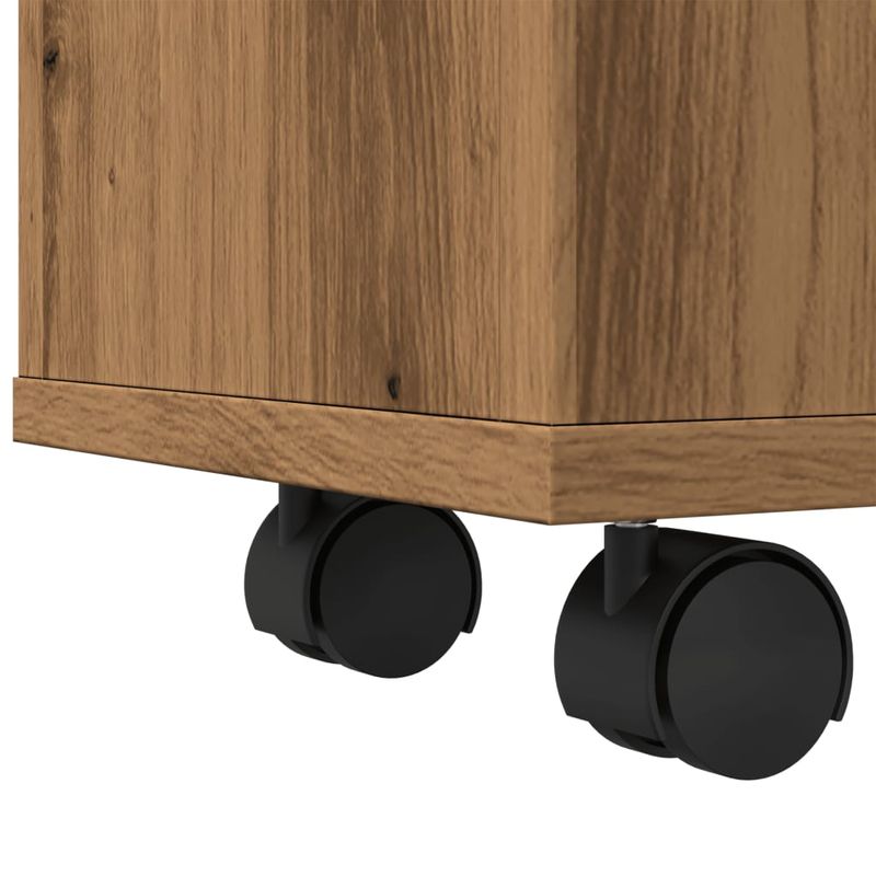 Casa si Gradina - Mobilier - Dulapuri si sifoniere - Dulapuri - Dulap de baie ingust cu roti, stejar artizanal, lemn prelucrat - Infinity.ro