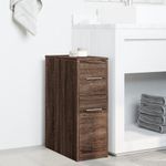 Casa si Gradina - Mobilier - Dulapuri si sifoniere - Dulapuri - Dulap de baie ingust cu roti, stejar maro, lemn prelucrat - Infinity.ro
