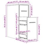 Casa si Gradina - Mobilier - Dulapuri si sifoniere - Dulapuri - Dulap de baie ingust cu roti, stejar maro, lemn prelucrat - Infinity.ro