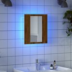 Casa si Gradina - Mobilier - Mobilier baie - Corpuri baie - Dulap cu oglinda de baie LED stejar artizanal 40x12x45 cm, lemn - Infinity.ro