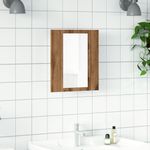 Casa si Gradina - Mobilier - Mobilier baie - Corpuri baie - Dulap cu oglinda de baie LED stejar artizanal 40x12x45 cm, lemn - Infinity.ro