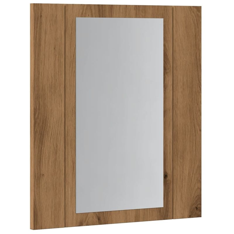Casa si Gradina - Mobilier - Mobilier baie - Corpuri baie - Dulap cu oglinda de baie LED stejar artizanal 40x12x45 cm, lemn - Infinity.ro
