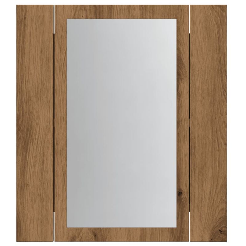 Casa si Gradina - Mobilier - Mobilier baie - Corpuri baie - Dulap cu oglinda de baie LED stejar artizanal 40x12x45 cm, lemn - Infinity.ro