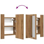 Casa si Gradina - Mobilier - Mobilier baie - Corpuri baie - Dulap cu oglinda de baie LED stejar artizanal 40x12x45 cm, lemn - Infinity.ro