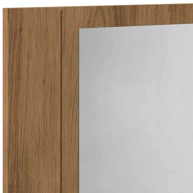 Casa si Gradina - Mobilier - Mobilier baie - Corpuri baie - Dulap cu oglinda de baie LED stejar artizanal 40x12x45 cm, lemn - Infinity.ro
