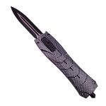Sport si Outdoor - Camping - Cutite, bricege si accesorii - Cutite si bricege - Briceag automat de vanatoare IdeallStore®, PVC, Futuristic Blade, 23 cm, gri - Infinity.ro