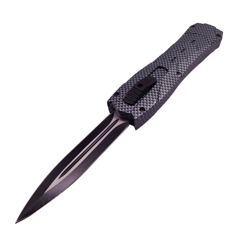 Sport si Outdoor - Camping - Cutite, bricege si accesorii - Cutite si bricege - Briceag automat de vanatoare IdeallStore®, PVC, Futuristic Blade, 23 cm, gri - Infinity.ro