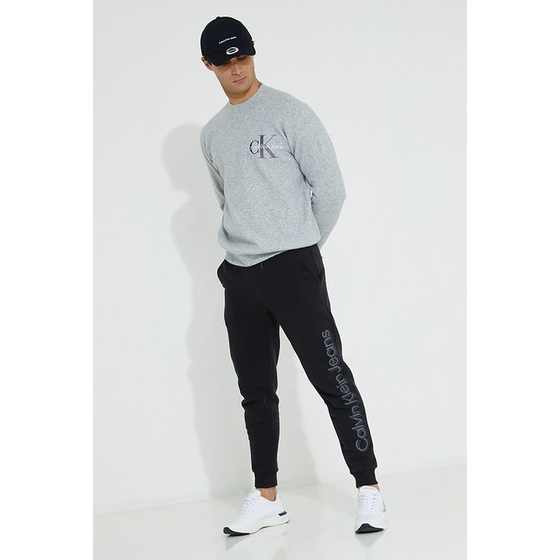 Fashion, accesorii si bijuterii - Barbati - Imbracaminte - Pulovere barbati - Pulover Calvin Klein Jeans Comfort fit cu adaos de lana XL INTL Gri - Infinity.ro