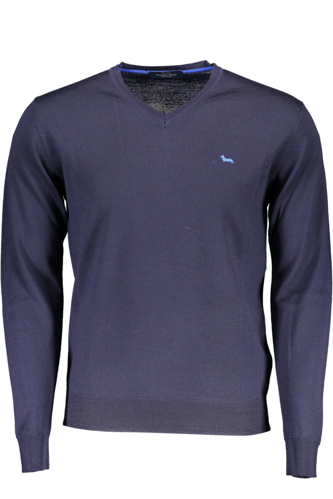 Pulover din lana HARMONT & BLAINE,cu decolteu in V, albastru,  XL Albastru XL INTL