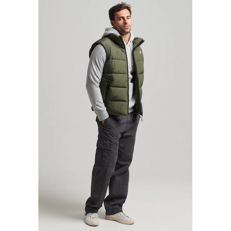 Sport si Outdoor - Echipament Sportiv - Imbracaminte sport - Veste sport - Vesta barbati Superdry Bodywarmers M5011808A  L INTL Verde militar - Infinity.ro