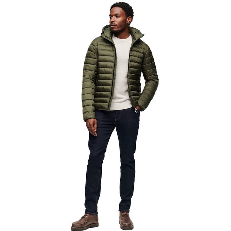 Fashion, accesorii si bijuterii - Barbati - Imbracaminte - Jachete si geci barbati - Geaca barbati Superdry Fuji Puffer M5011821A 2XL INTL Kaki - Infinity.ro