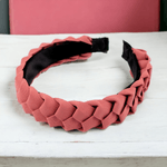 Fashion, accesorii si bijuterii - Femei - Accesorii femei - Accesorii pentru par femei - Cordeluta lata impletita pentru par, latime 3.5 cm, Rosu coral - Infinity.ro