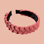 Fashion, accesorii si bijuterii - Femei - Accesorii femei - Accesorii pentru par femei - Cordeluta lata impletita pentru par, latime 3.5 cm, Rosu coral - Infinity.ro