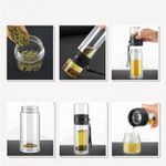 Casa si Gradina - Bucatarie si vesela - Accesorii bar - Termosuri si Cani termos - Sticla portabila termorezistenta pentru prepararea ceaiului, din INOX Alimentar, 450 ml, negru - Infinity.ro