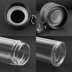 Casa si Gradina - Bucatarie si vesela - Accesorii bar - Termosuri si Cani termos - Sticla portabila termorezistenta pentru prepararea ceaiului, din INOX Alimentar, 450 ml, negru - Infinity.ro